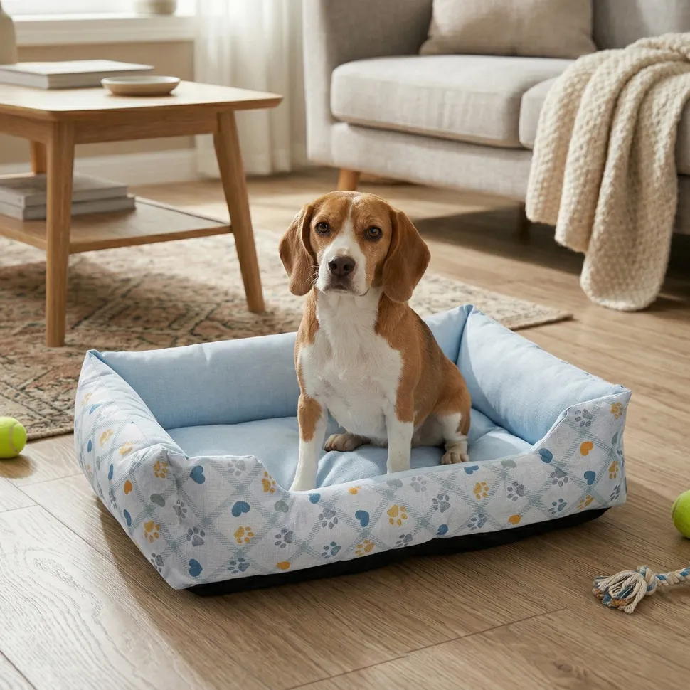 Cuccia Rettangolare per Cani e Gatti con Fondo Antiscivolo 70x55 cm