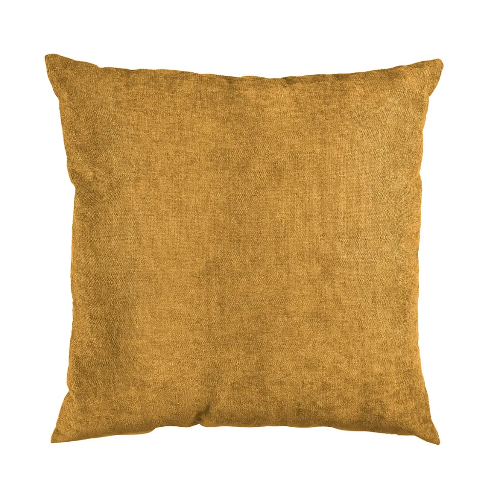 Cuscino Arredo Sfoderabile Ocra con Interno in Fibra 50×50 cm