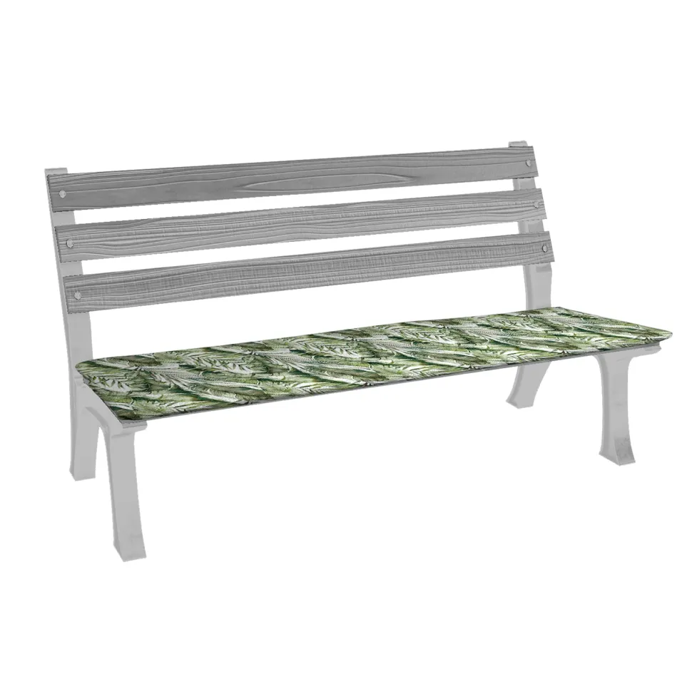 Cuscino per panca monoblocco Decoro Foglie 120x40 cm