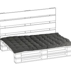 Cuscino seduta Pallet grigio scuro