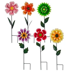 Decorazione da Giardino Fiore Colorato in Metallo h45 cm
