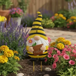 Decorazione per Giardino Gnomo in Metallo h61 cm