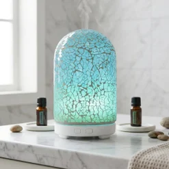 Diffusore di Essenze a Ultrasuoni Effetto Mosaico in Vetro 100 ml 12 Watt