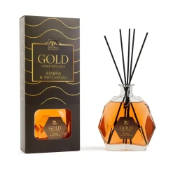 Diffusore di Fragranza Ambiente Gold Ambra & Patchouli con Bastoncini 700 ml