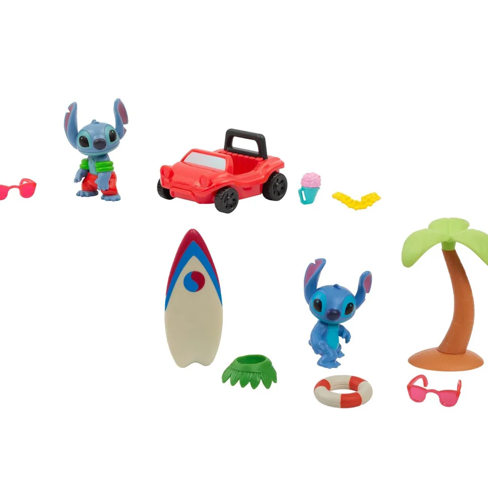 Disney Stitch Playset Veicoli Assortiti con Accessori- Surf & Sun / Hang Ten con Accessori