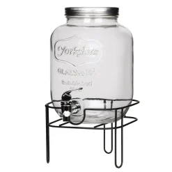 Dispenser Bevande in Vetro con Rubinetto e Stand 4 Litri
