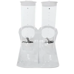 Dispenser Cereali Doppio con Manopole Dosatrici e 2 Tazze 3 Litri