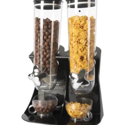 Dispenser Cereali Doppio con Manopole Dosatrici e 2 Tazze 3 Litri