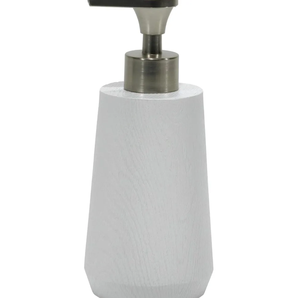 Dispenser Sapone Effetto Legno Bianco