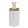 Dispenser Sapone in Poliresina Bianco e Bamboo 280 ml