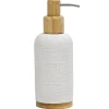 Dispenser Sapone in Poliresina Bianco e Bamboo 280 ml