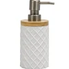 Dispenser Sapone in Poliresina in Poliresina Bianco e Bamboo 220 ml