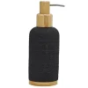 Dispenser Sapone in Poliresina Nero e Bamboo 280 ml