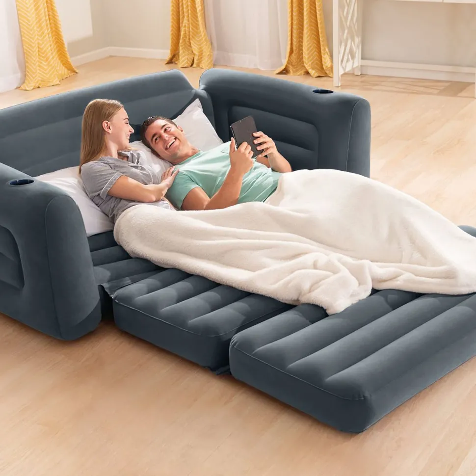 Divano Letto Gonfiabile 2 Posti con Porta Bicchieri