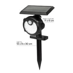 Faretto Solare Led da giardino Luce Fredda 5W con Sensore di Movimento
