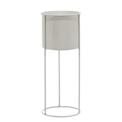 Fioriera da Giardino in Metallo Bianco h30 cm diametro 12 cm