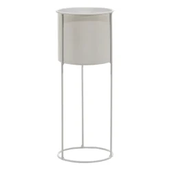 Fioriera da Giardino in Metallo Bianco h40 cm diametro 15 cm
