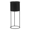 Fioriera da Giardino in Metallo Nero h40 cm diametro 15 cm