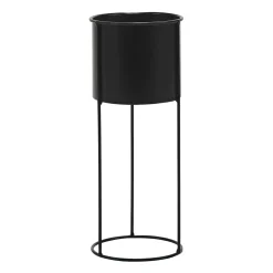Fioriera da Giardino in Metallo Nero h40 cm diametro 15 cm