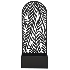 Fioriera Rettangolare con Separé Decorativo Nera