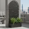 Fioriera Rettangolare con Separé Decorativo Nera
