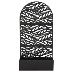 Fioriera Rettangolare con Separé Decorativo Nera