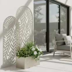 Fioriera Rettangolare con Separé Decorativo Tortora