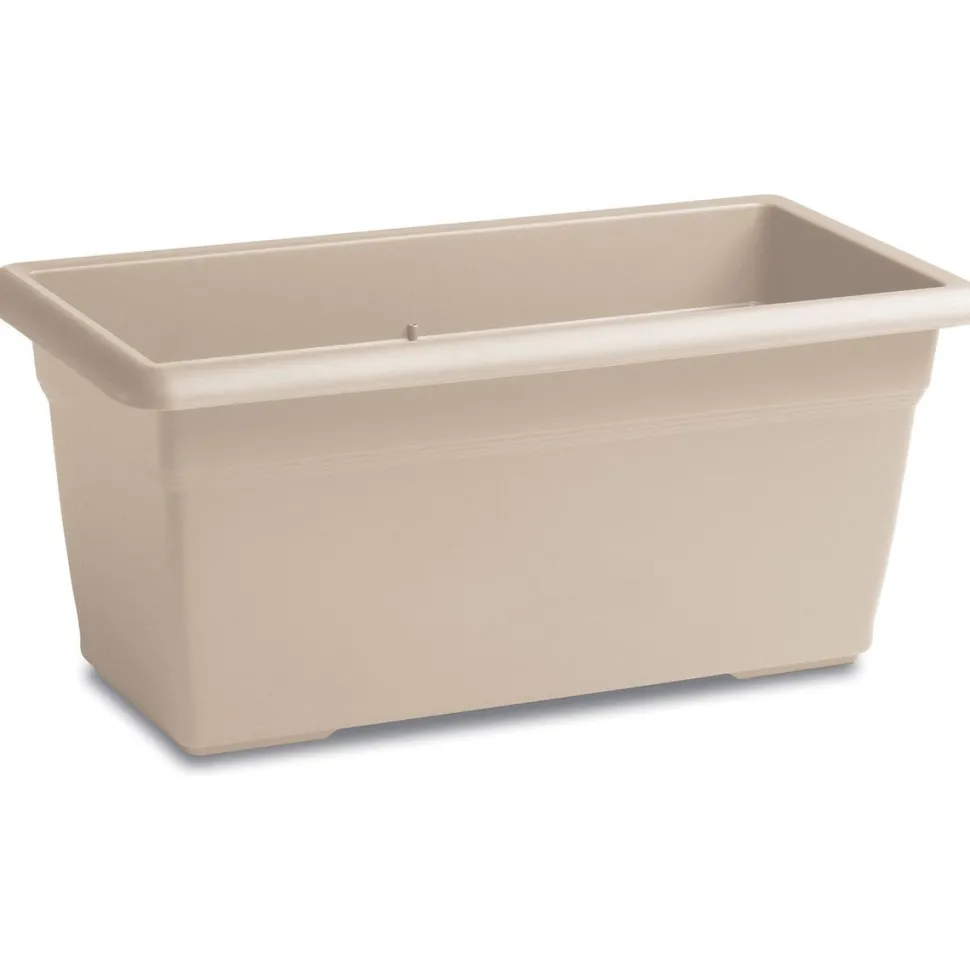 Fioriera Rettangolare Linea Mediterraneo Bianco Travertino 80 cm