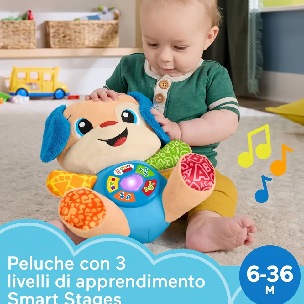 Fisher-Price Cagnolino Smart Stages Laugh & Learn Ridi e Impara Peluche Musicale