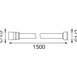 Flessibile Doccia in Acciaio Nero 150 cm