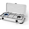 Fornello a Gas 2 Fuochi con coperchio 57x27 cm