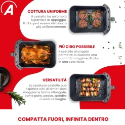 Friggitrice ad aria Friggisana Infinity 8 litri 1700 Watt