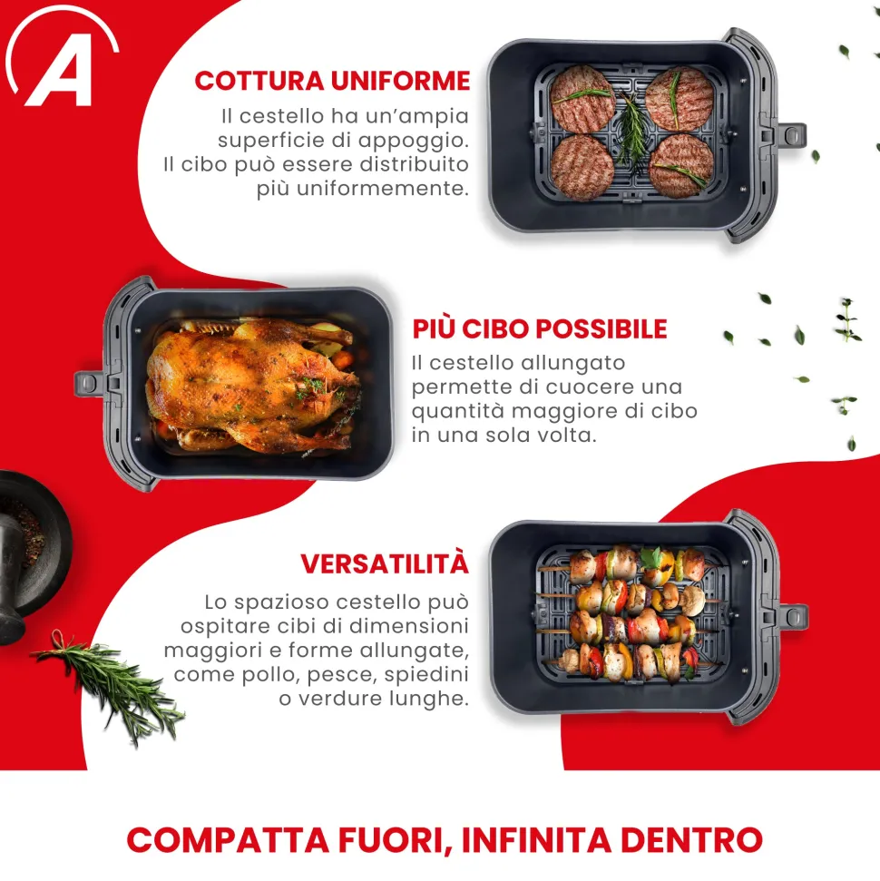 Friggitrice ad aria Friggisana Infinity 8 litri 1700 Watt