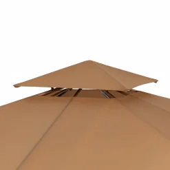Gazebo da giardino in Acciaio Bronzato con Telo in Poliestere Camel e Zanzariera 3x3 metri