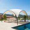 Gazebo da giardino in Acciaio Antracite con Telo in Poliestere Écru 3,8x3,8 metri