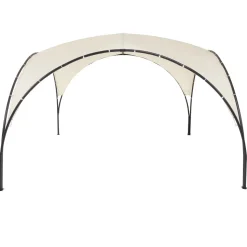 Gazebo da giardino in Acciaio Antracite con Telo in Poliestere Écru 3,8x3,8 metri