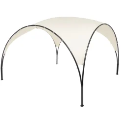 Gazebo da giardino in Acciaio Antracite con Telo in Poliestere Écru 3,8x3,8 metri