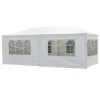 Gazebo da giardino in Acciaio con Telo in Polietilene Bianco 3x6 metri