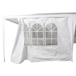 Gazebo da giardino in Acciaio con Telo in Polietilene Bianco 3x6 metri