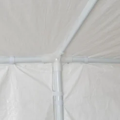 Gazebo da giardino in Acciaio con Telo in Polietilene Bianco 3x6 metri