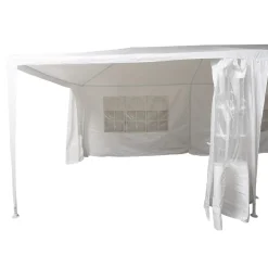 Gazebo da giardino in Acciaio con Telo in Polietilene Bianco 3x6 metri