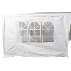 Gazebo da giardino in Acciaio con Telo in Polietilene Bianco 3x6 metri