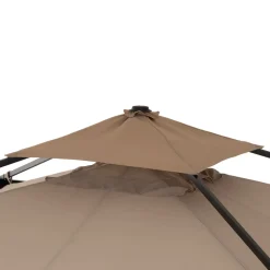 Gazebo da giardino Richiudibile in Acciaio Antracite con Telo in Poliestere Écru 3x3 metri
