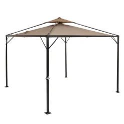 Gazebo da giardino Richiudibile in Acciaio Antracite con Telo in Poliestere Écru 3x3 metri