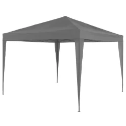 Gazebo da giardino Richiudibile in acciaio Antracite con telo Grigio 3x3 metri