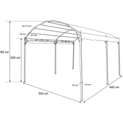 Gazebo da giardino Telo Verde 3x4 metri
