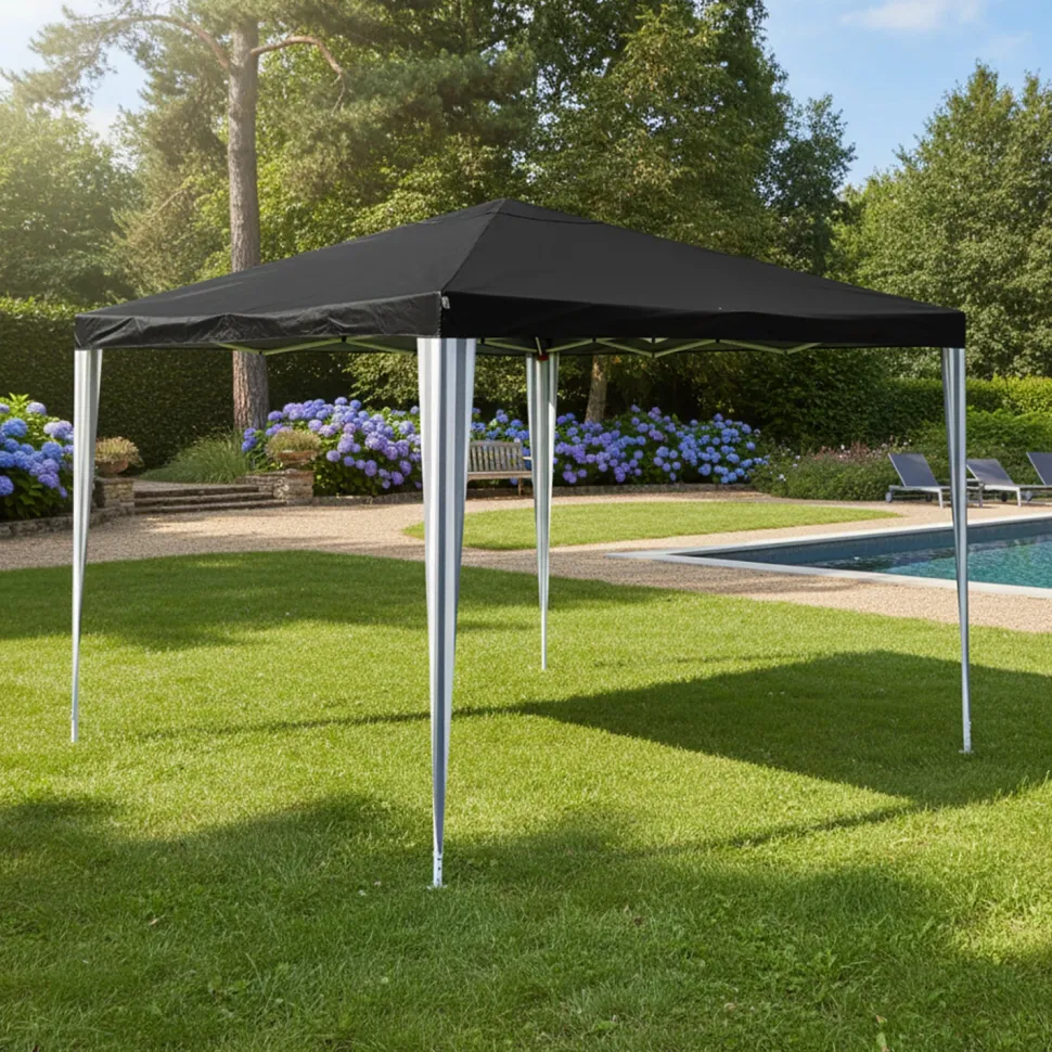 Gazebo da Giardino Verde in Metallo 3x3 metri