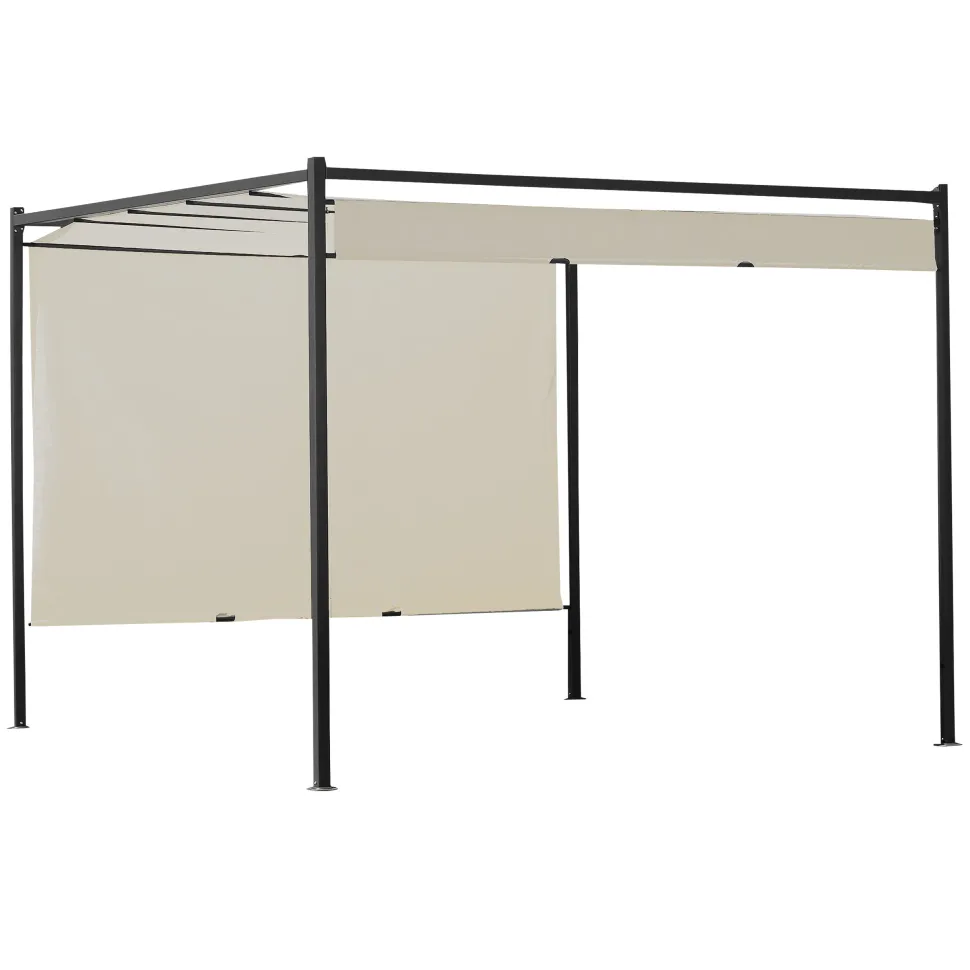 Gazebo Pergola Orientabile Telo Ècru 3x3 metri