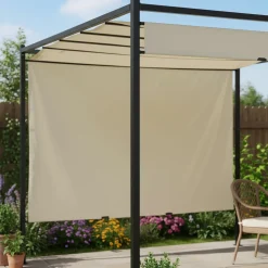 Gazebo Pergola Orientabile Telo Ècru 3x3 metri