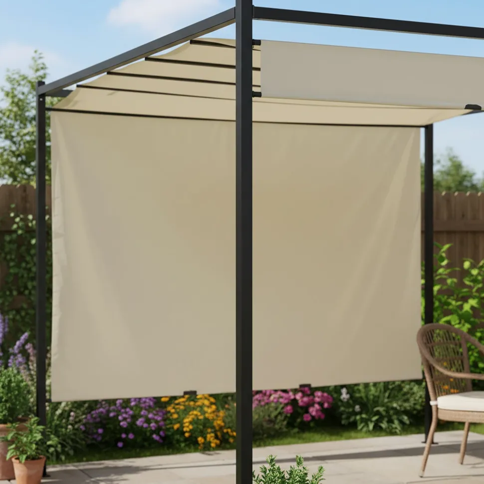 Gazebo Pergola Orientabile Telo Ècru 3x3 metri